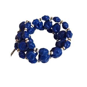 Vintage Rare Miriam Haskell Molded Glass Necklace (A9423)